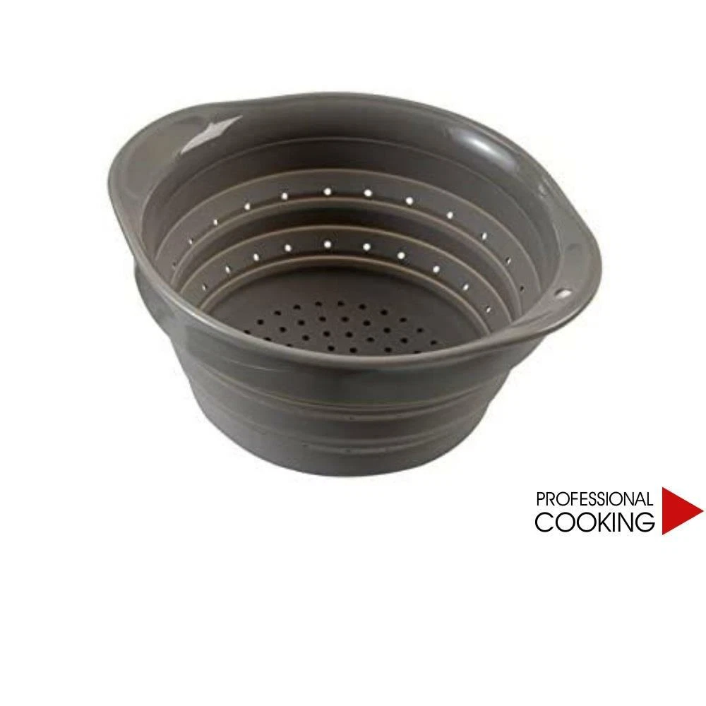 Colino per Pasta in Plastica Con Manico Lungo - Scolapasta per Lavello e Pasta, Cucchiaio per Patatine (Nero
