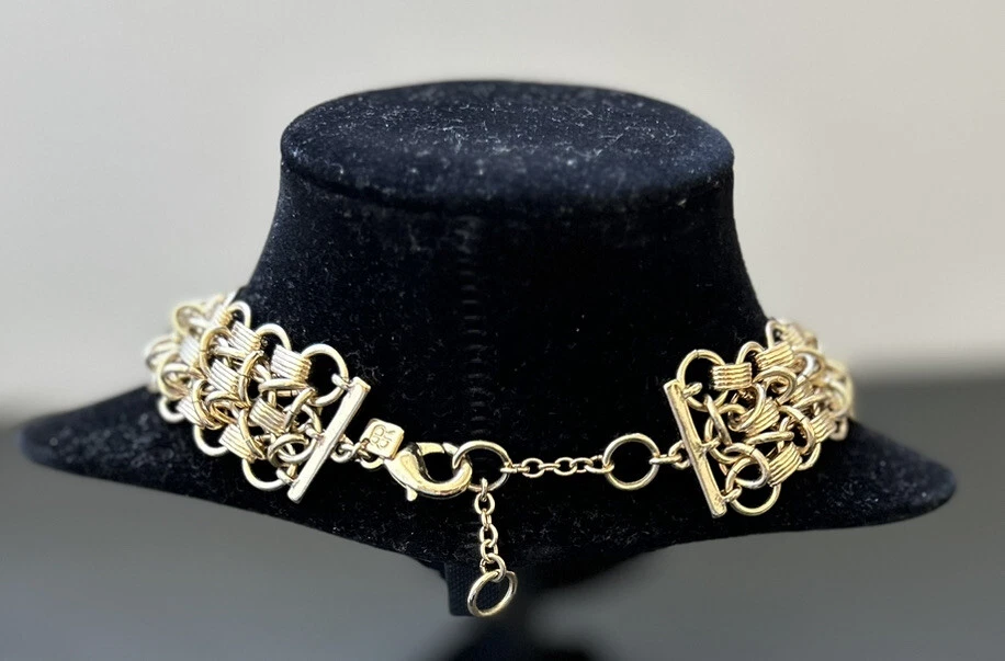 Gold Tone Nautical Beach Statement Necklace Pearls Beads Starfish Crystal Charms - Image 3 of 4