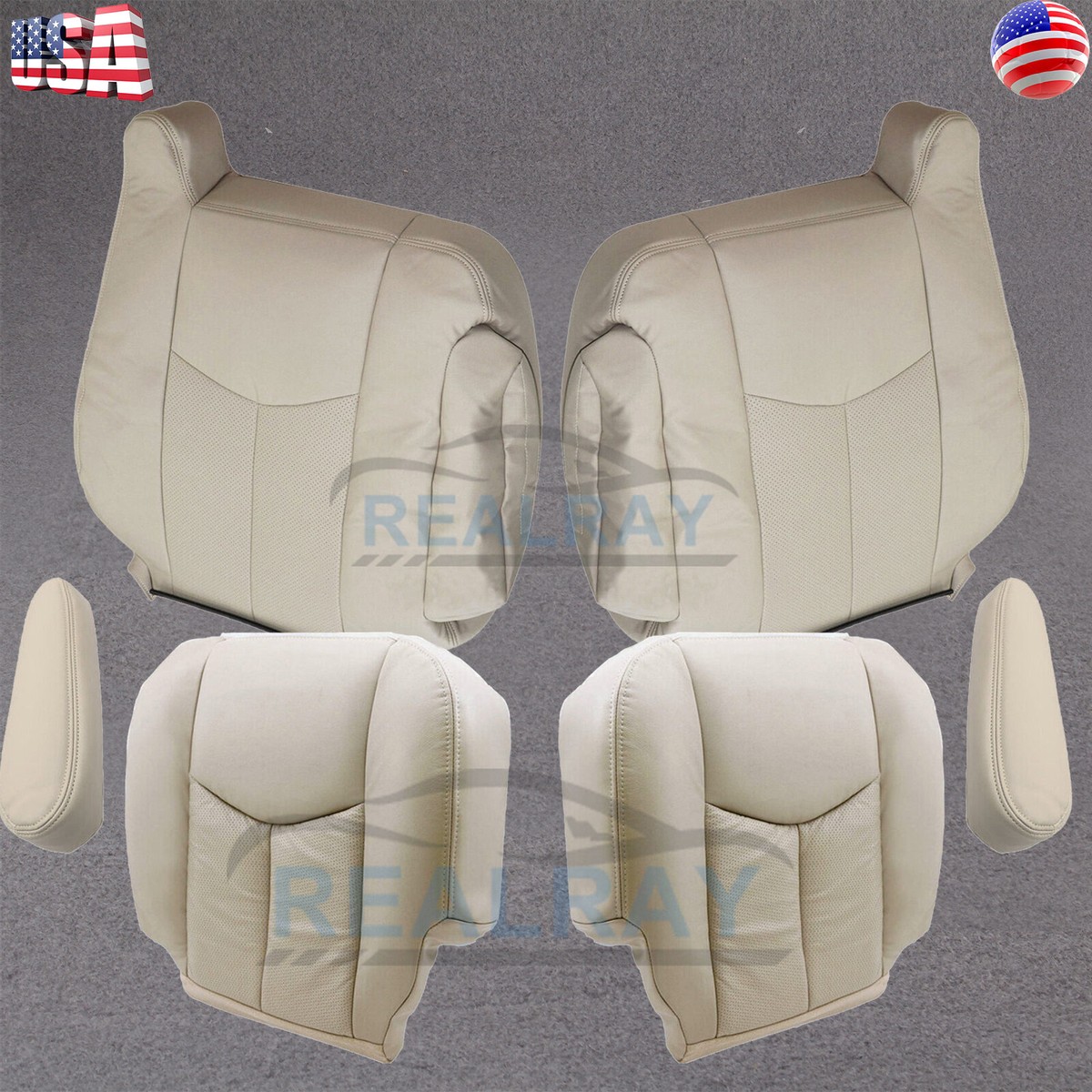 For 03-06 Cadillac Escalade Driver Passenger Bottom Leather Seat Cover Tan For 03-06 Cadillac Escalade Driver Passenger Bottom Leather Seat Cover Tan