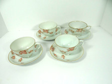 Fukagawa Arita Maple Cups  Saucers Set of 4 Hand Painted