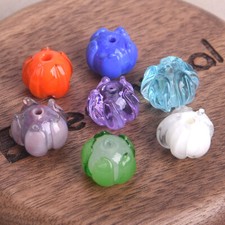 5pcs 12mm Handmade Lampwork Glass Flower Bud Loose Beads For Jewelry Making DIY