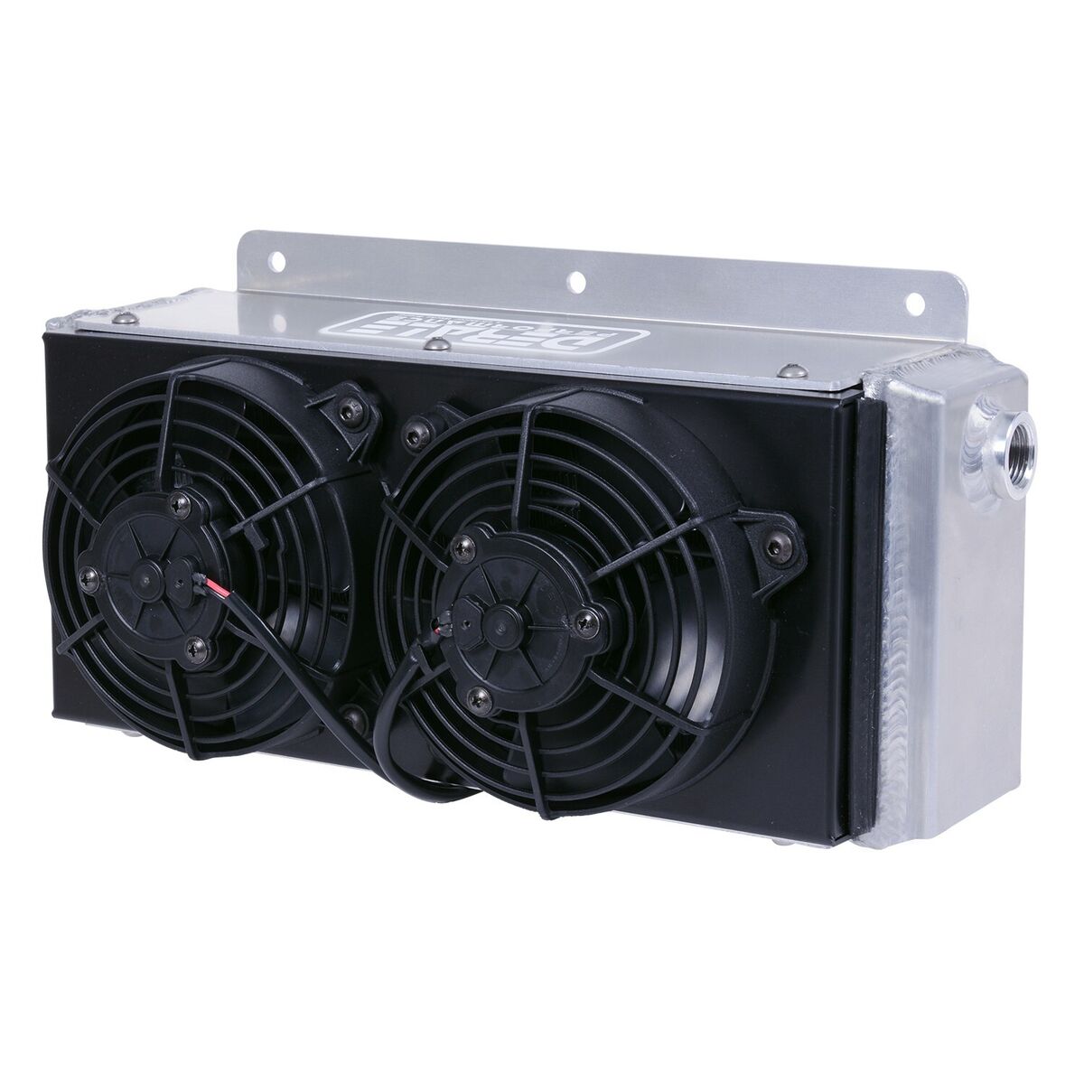 Derale 11 Row Hi-Flow Racing Remote Fluid Cooler with Dual Fans, 7/8-14 UNF O-ring Derale 11 Row Hi-Flow Racing Remote Fluid Cooler with Dual Fans, 7/8-14 UNF O-ring