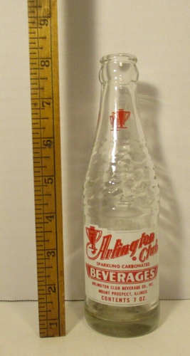Vintage Glass Soda Bottle Arlington Hts IL Club Carbonated Beverages 7oz - Picture 3 of 9