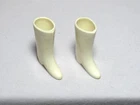 Vtg 1970 Barbie Doll White Boots Foot Lights or JC Penney Shoe Bag Accessory Set