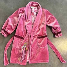 Disney Store Enchanted Rapunzel Princess Tangled pink velvet robe girl XXS 2T 3T
