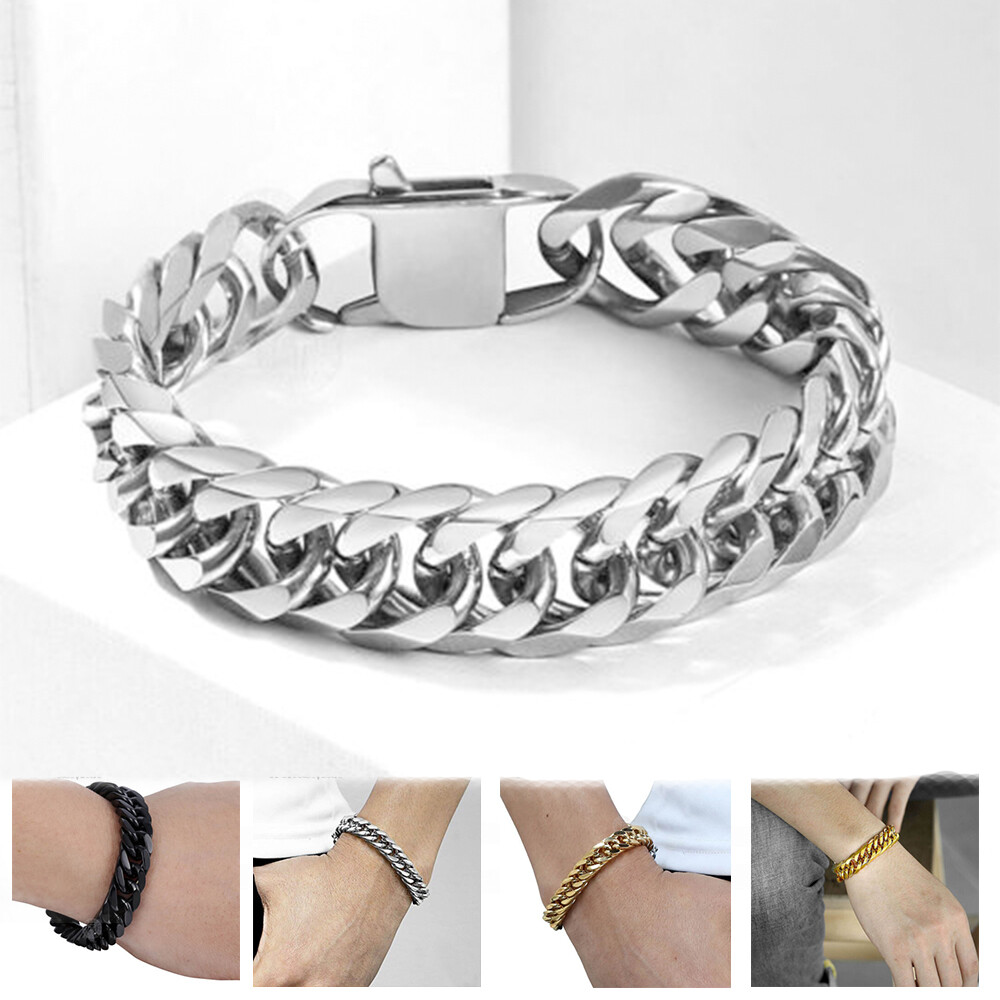 【BLACKPURPLE】23FW★ Corbin Cuban bracelet 15mm (18cm) BLACKPURPLE】23FW☆ Corbin Cuban bracelet 15mm (18cm