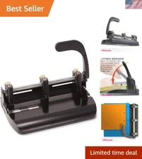 Heavy-Duty Adjustable 2-3 Hole Punch with Lever Handle - 32-Sheet Capacity