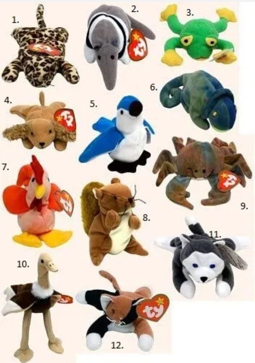 McDonalds Ty Beanie Baby's #8, 9, 11 - LOT