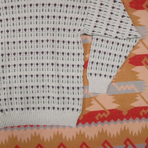 Vintage Towncraft Men's Large Tall Cotton Blend Sweater Geometric Birdseye Knit - Picture 16 of 22