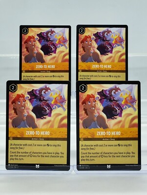 Disney Lorcana Zero To Hero 32/204 Rise of the Floodborn Uncommon 4 Cards Set
