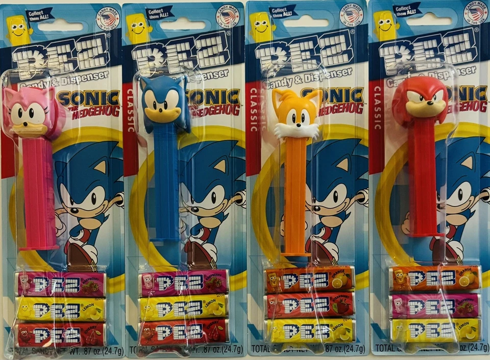 SONIC THE HEDGEHOG - PEZ Dispensers - Set of 4 - AMY, SONIC, TAILS & KNUCKLES - Image 1 of 1