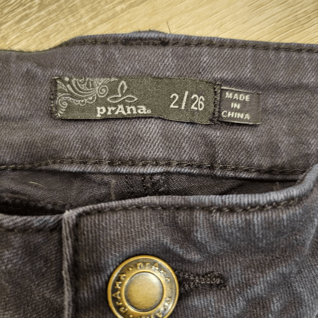 Prana size 2 Organic Cotton women's black distressed shorts image 3