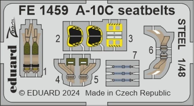 Eduard Accessories Fe1459 - 1:48 B-17F Seatbelts Steel - New