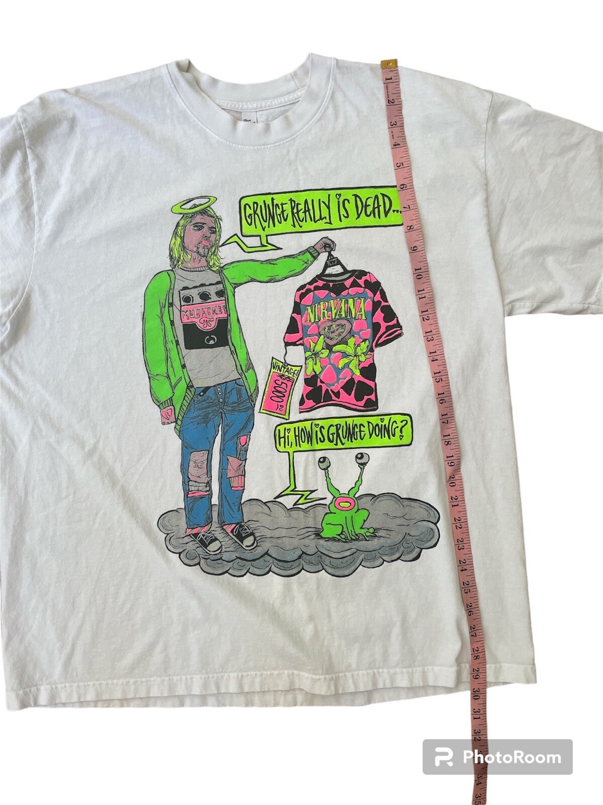 T-shirt Di KURT COBAIN Grunge Is Dead Nera ROCK BAND Grunge Anni 90 - Foto 7