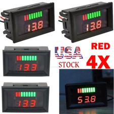 4pc Red Car Marine Motorcycle LED-Digital Voltmeter Voltage 12-60V Battery Gauge