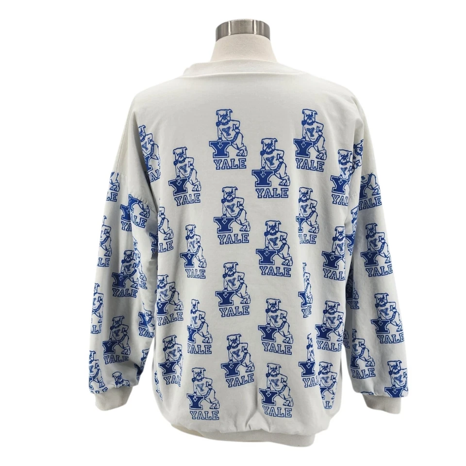Vintage Yale Womens M/L Sweatshirt Reversible White Logo Bulldog Handsome Dog - Image 3 of 4