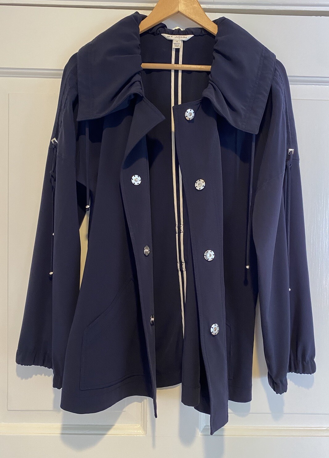 St. John - Lightweight Navy Blue Jacket Button/Sn… - image 8