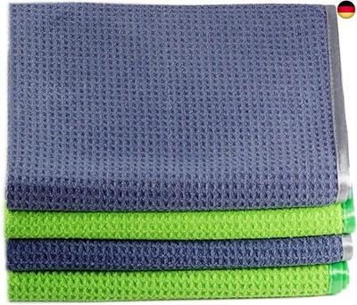 4er Set Mikrofasertücher Geschirrtücher Trockentuch 70x50 cm, Microfasertuch Waf