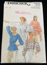 VTG 73 Butterick 5523 Misses  Blouse Scoop Ne...