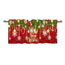 Valances for Kitchen 54"W x 18"L Pack of 1 Vintage Merry Christmas