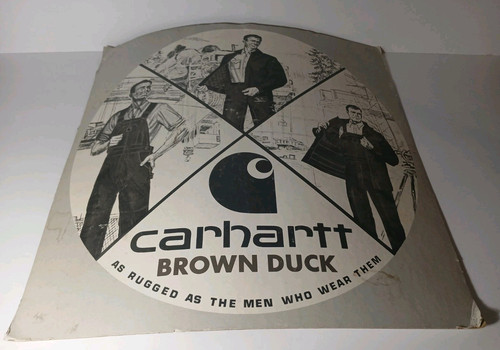 Insegna pubblicitaria Carhartt vintage anni 60 esposizione negozio anatra marrone vintage denim - Foto 16 di 17