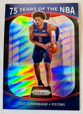 Cade Cunningham 2021-22 Panini Prizm 75 Years of the NBA Rookie Silver Prizm