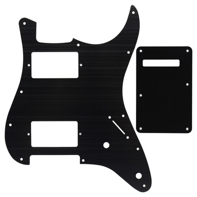 Black Aluminum HH Electric Guitar Pickguard and Back Plate Set for FD Strat