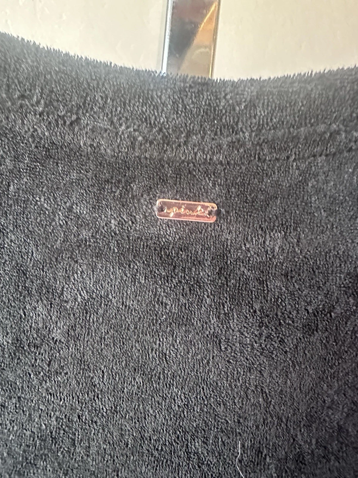 UNDERCOVER ROSA Victoria's Secret manica corta nero Terry con ruches laterale medio nuovo con etichetta