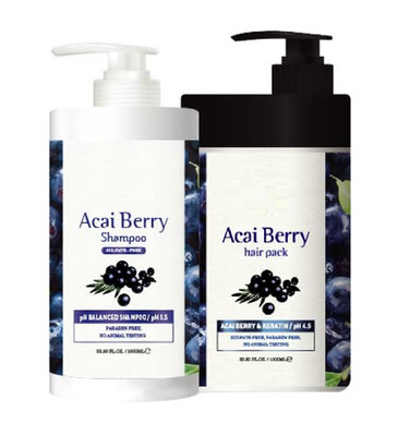 Acai Berry Super Hair Pack & (Sulfate Free) Shampoo Set 33.80fl.oz/ 1000ml