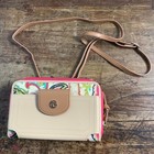 Startina 449 Wristlet Carson Cottage Leather Linen Phone Wallet Organizer