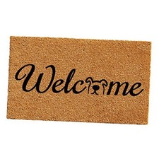 102472436 Doggie Welcome Doormat, 24"x 36", Natural/Black