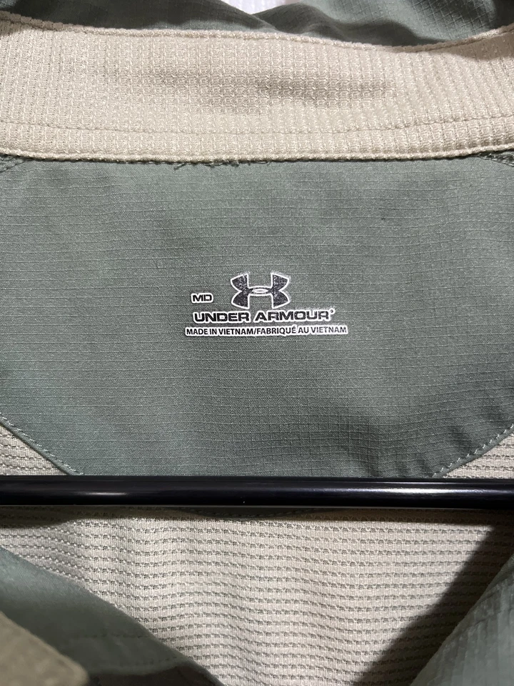 Camisa de pesca Under Armour para hombre mediana Shorebreak híbrida tejida manga larga verde Foto 3 de 4