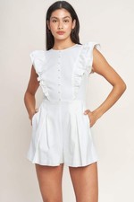 JUST FEELS RIGHT WOVEN ROMPER