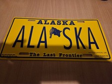 Vintage Alaska The Last Frontier License Plate  souvenir