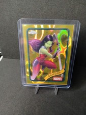 2025 Topps Chrome Marvel Yellow Lava Refractor Gamora #140