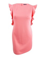 Tommy Hilfiger Women's Flutter-Sleeve Scuba Dress (12, Bloom)