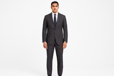 RENOIR Charcoal Suit Men New Basic 38R 54L Classic Regular Fit Business Church