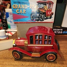 Vintage GRAND-PA Car Battery Operated Tin Toy Original Box  Inserts Untested