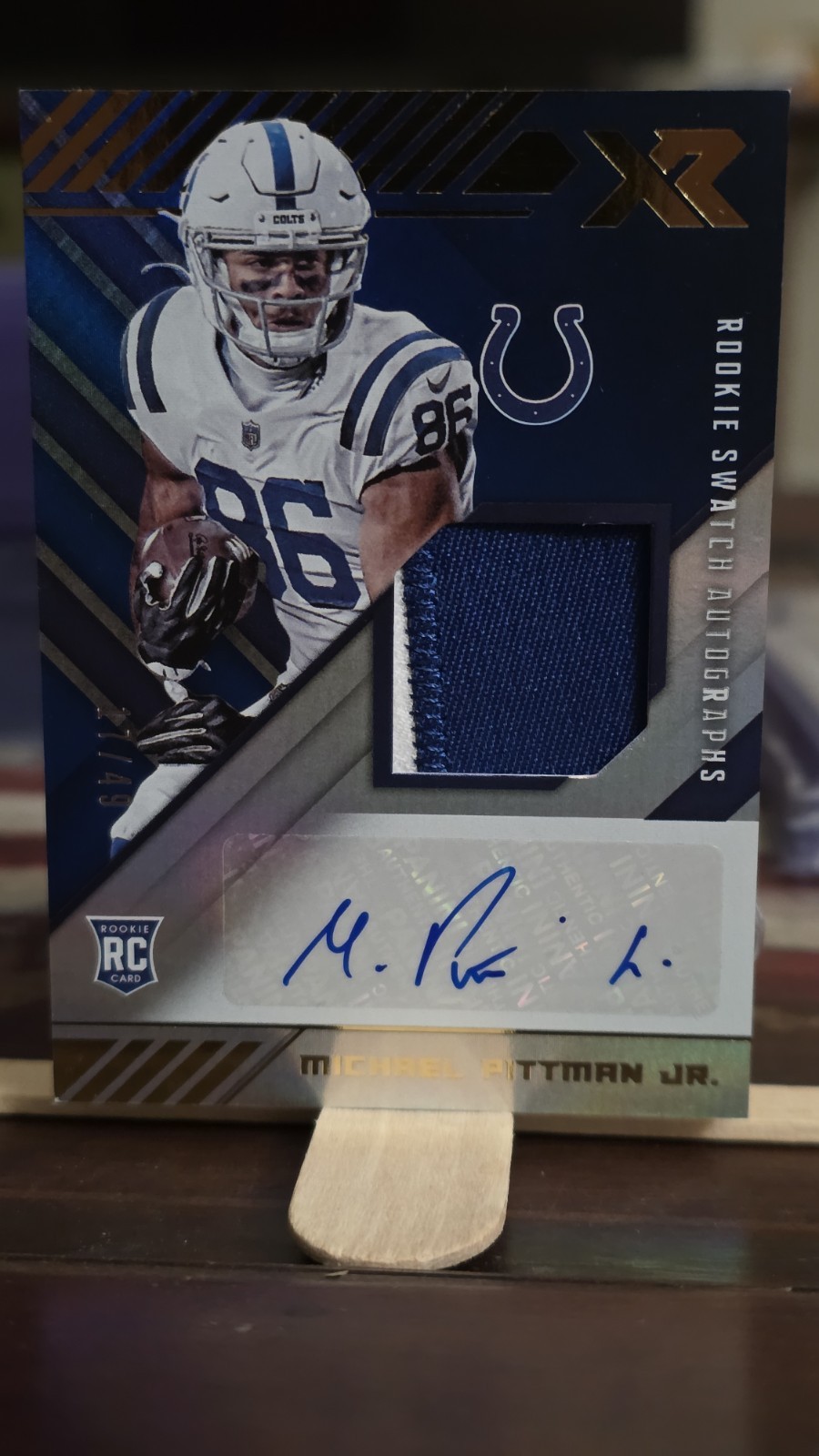 Michael Pittman Jr. Panini XR Rookie Swatch Autographs #RSAMP Rookie Autograph Swatch