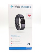 NEW Fitbit Charge 2 HR Heart Rate Monitor Fitness Wristband Tracker -Black Large