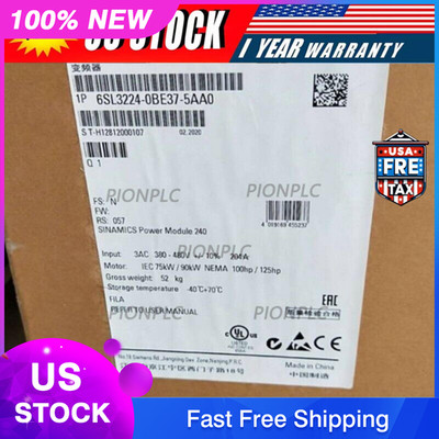 New Siemens 6SL3224-0BE37-5AA0 G120 PM240 Power Module 6SL3 224-0BE37-5AA0