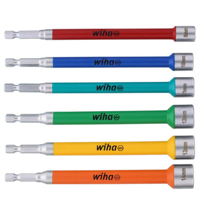 Wiha Tools 70487 6 Piece Color Coded Magnetic Nut Setter Metric Set
