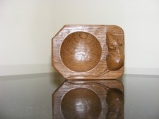 GREAT  RARE MOUSEMAN  ROBERT THOMPSON CARVED OAK PIN TRAY ( CRITTER )