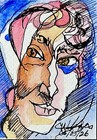 ACEO Titled, Cloaked, Original Watercolor ATC Artist Trading Card CherylWehofer — photo 1