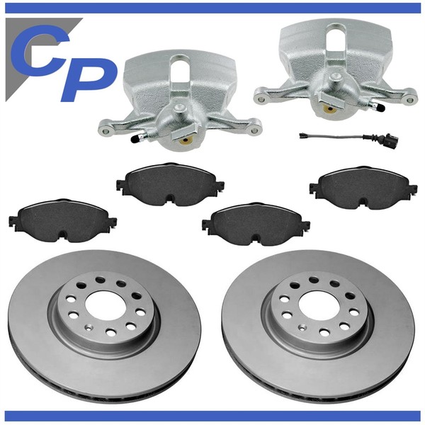 2 Bremssattel Vorne FüR VW Golf 7 Und 2 Bremsscheibe Belagsatz PR-1ZA 1ZD 312 Mm-image