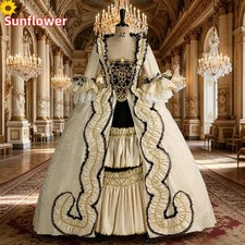 18th Century Marie Antoinette Robe francaise Rococo Dress Women Medieval Costume