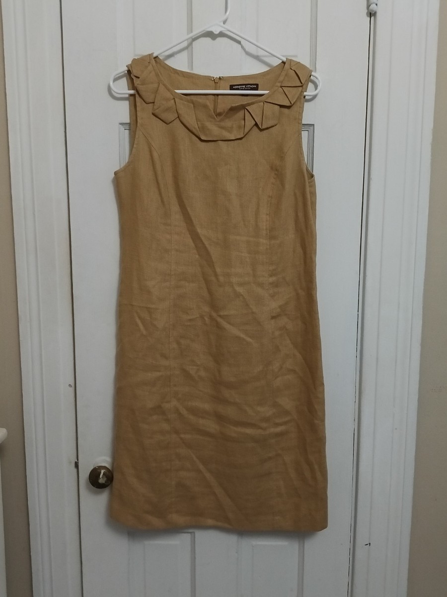 Adrienne Vittadini Linen Dress Khaki Beige Sleeveless 6 Women's C5 | eBay Adrienne Vittadini Linen Dress Khaki Beige Sleeveless 6 Women's C5 | eBay