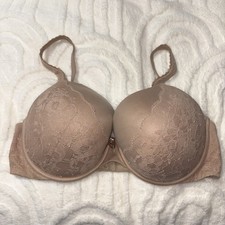 Victorias Secret BODY BY VICTORIA Perfect Shape Bra 38DDD Nude Beige Lace