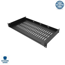 Universal 1U Vented Server Rack Shelf for 19-Inch Cabinets