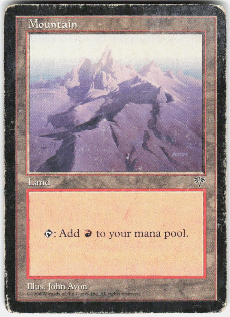 Mountain (Purple) Land Mirage Magic: The Gathering Heavily Played